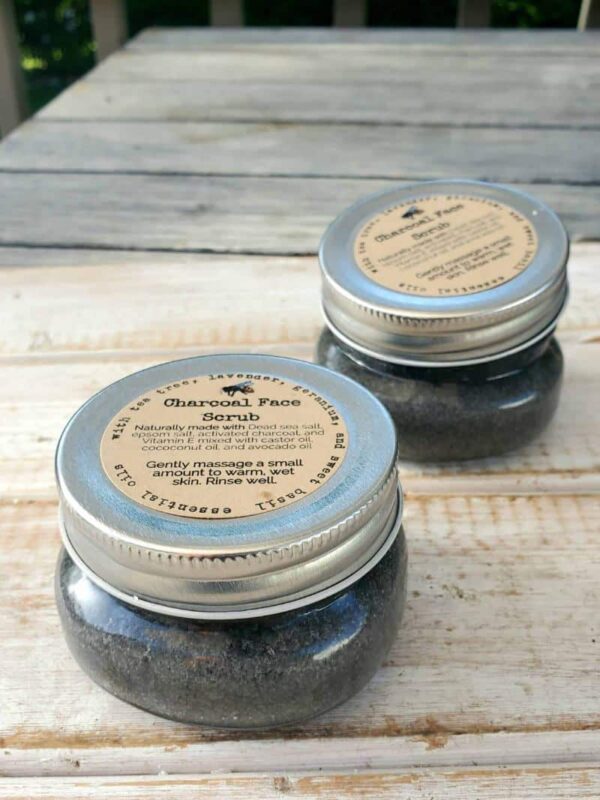 activated charcoal face scrub for men in a jar