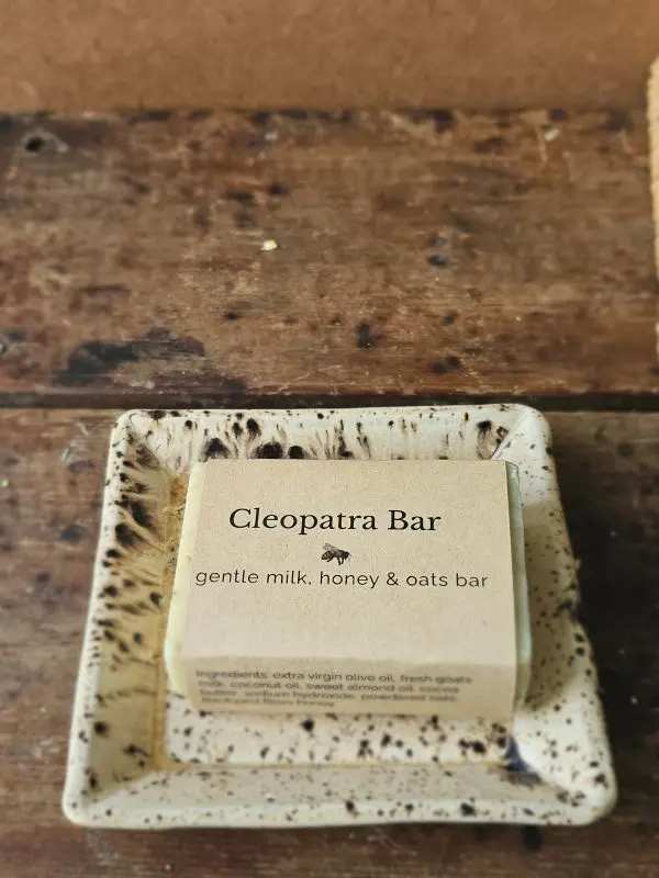 Backyard Bees Cleopatra oatmeal goat milk soap made with honey