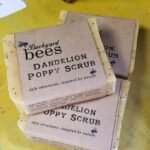 3 bars of yellow dandelion poppy vegan soap bars