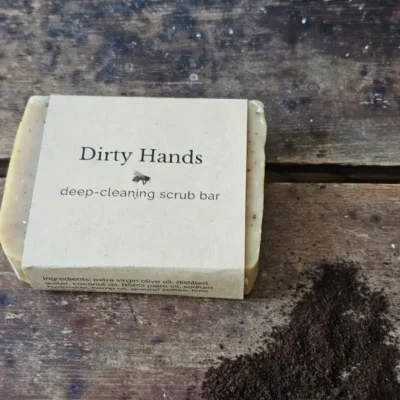 Dirty Hands Soap with used coffee grinds for exfoliation
