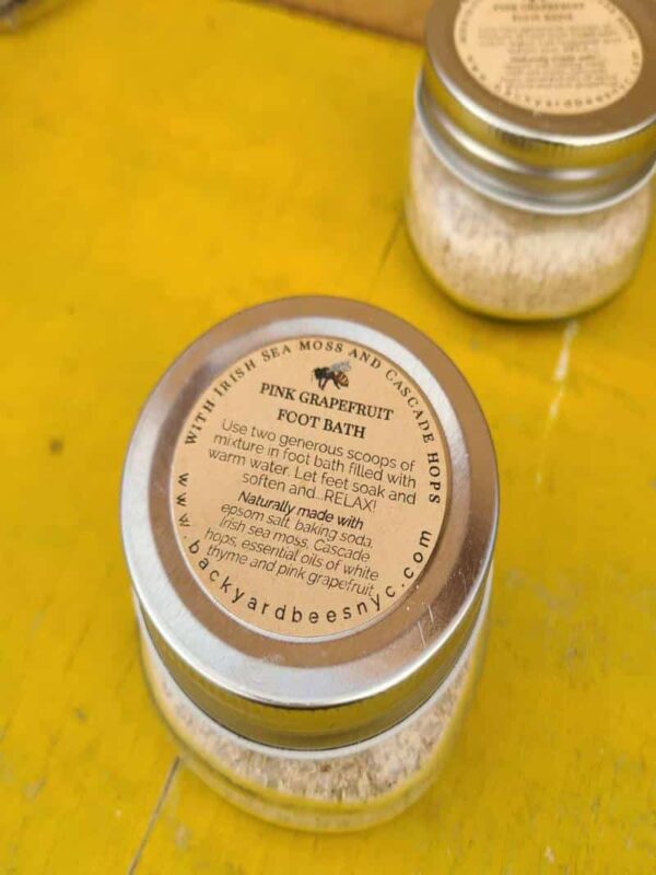 Pink Grapefruit Foot Soak in small mason jars