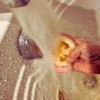 Foot Loofah Shower Time Natural honey loofah foot soap in shower