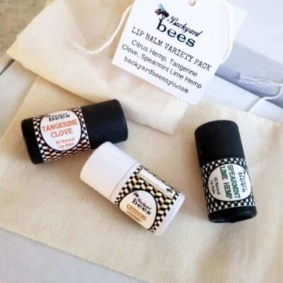 Lip Balm Trio trio of Backyard Bees beeswax lip balms