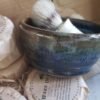 Shave Bowl Brown Blue Wet Shave Bowl - Handmade in USA