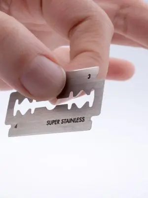 Shave Photos close-up single razor blade