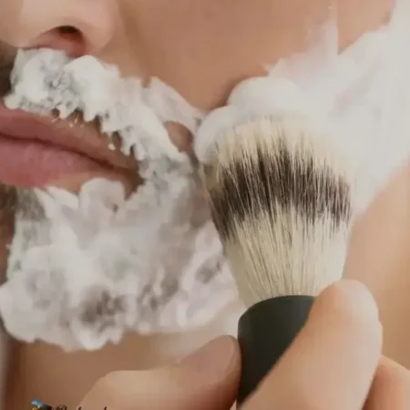 close up of wet shaving in action