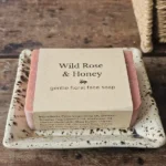 wild rose soap dish Wild Rose and Honey gentle floral face soap on ceramic dish