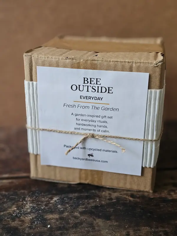 Bee Outside Garden Boxed Bee Outside Fresh From the Garden Gift set in upcycled boxed packaging