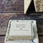 Cucumber Mint Aloe Soap styled with rustic texture