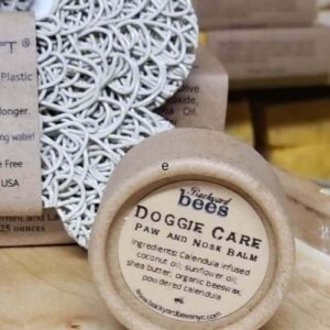 Backyard Bees Nose and Paw Balm for Dogs in cardboard packaging