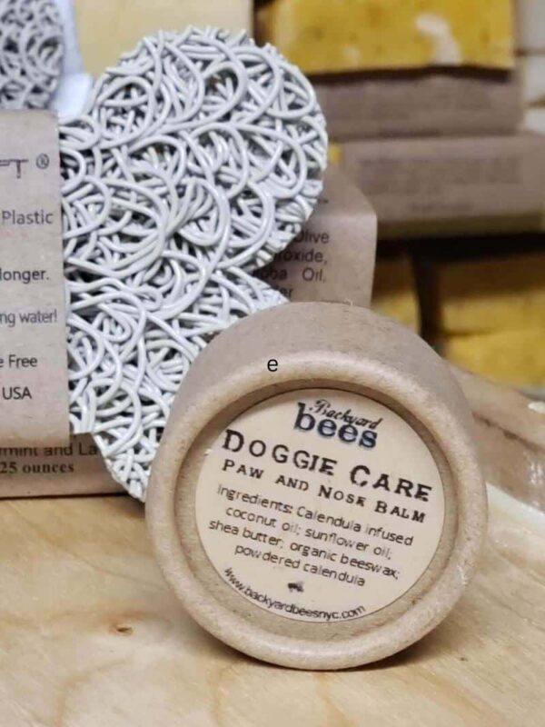 Backyard Bees Nose and Paw Balm for Dogs in cardboard packaging