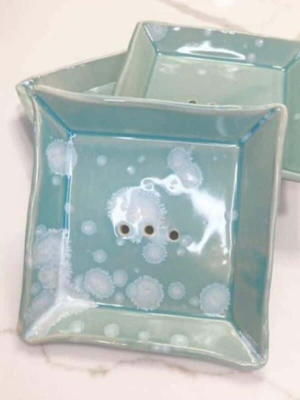 Soap Dish Celadon Handmade ceramic soap dish by Sunrise Pottery in glossy celadon finish