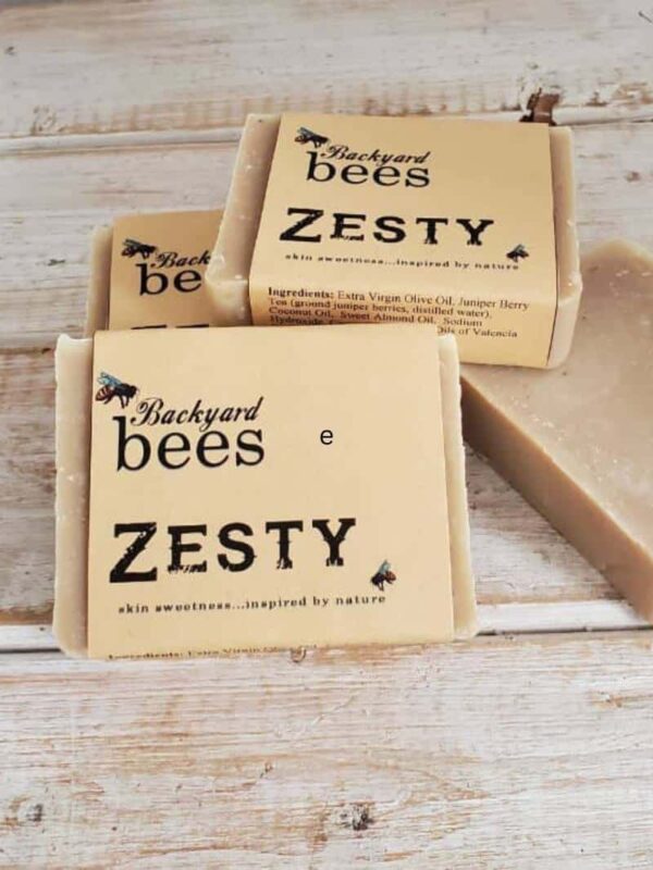 Bars of Zesty acne soap with juniper berry for oily skin