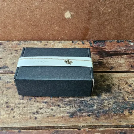 Rosh Hashanah Honey Gift Box with Shana Tova band, twine and bee charm