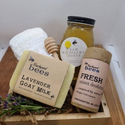 Backyard Bees starter pack raw honey deodorant lavender soap