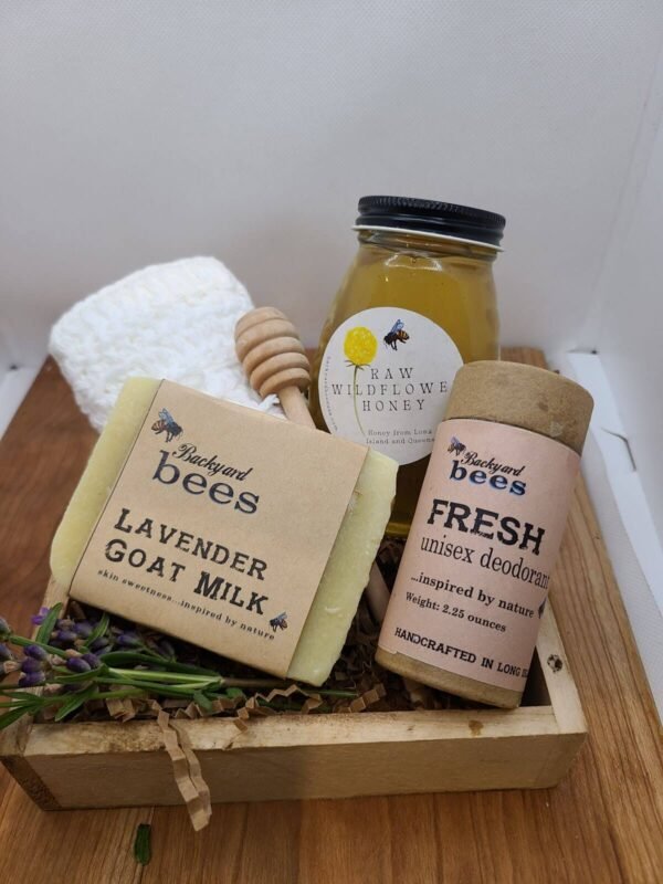 Backyard Bees starter pack raw honey deodorant lavender soap