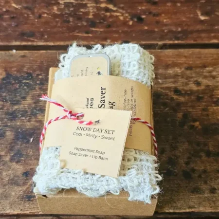 Snow Day Package Snow Day holiday soap gift set tied with red and white yarn
