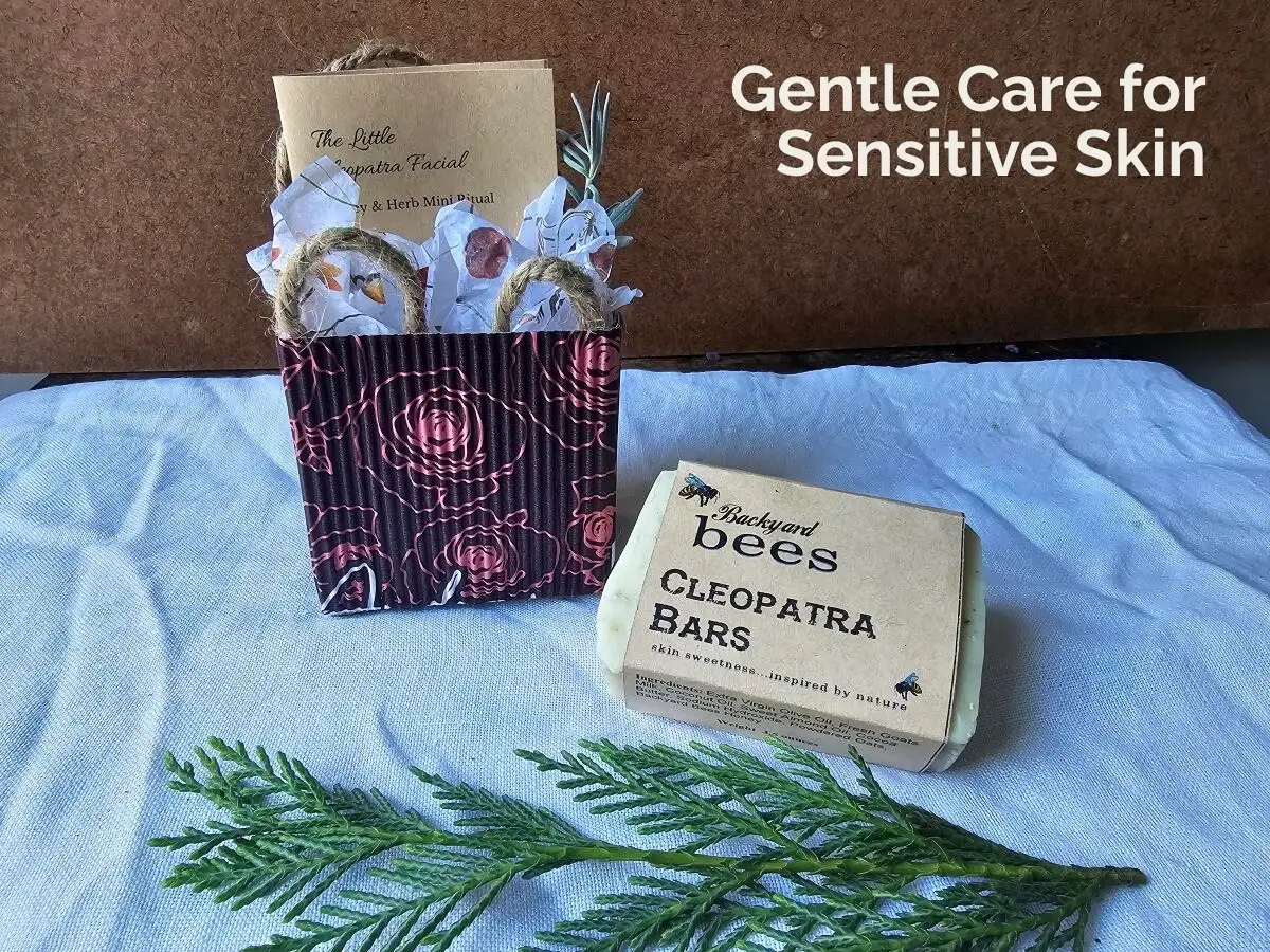 Cleopatra Line of gifts for sensitive skin by Backyard Bees