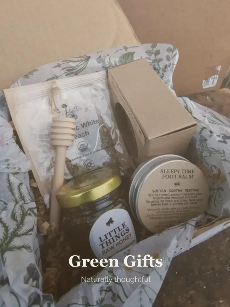 Green Gifts collection featuring curated sustainable gift sets