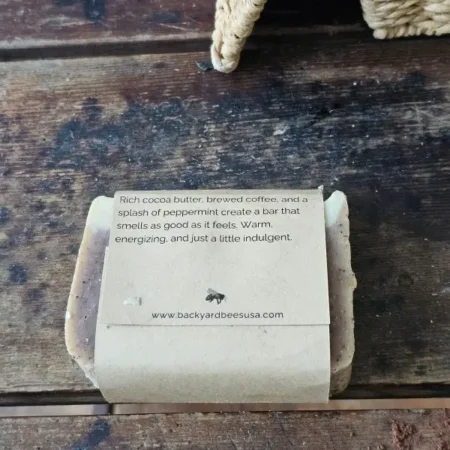 Back of Mocha Mint coffee soap label