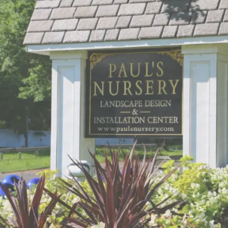 Entrance sign at Paul’s Nursery in Old Brookville, Long Island