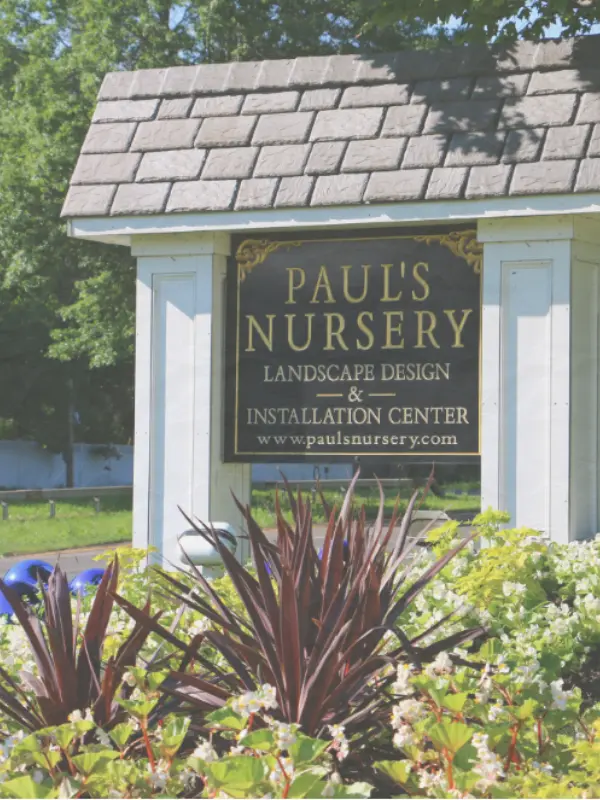 Entrance sign at Paul’s Nursery in Old Brookville, Long Island