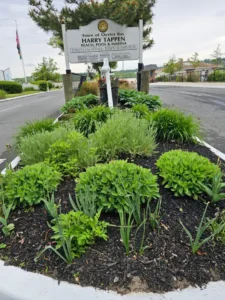 Tappen Beach marina and shoreline landscaping along Hempstead Harbor