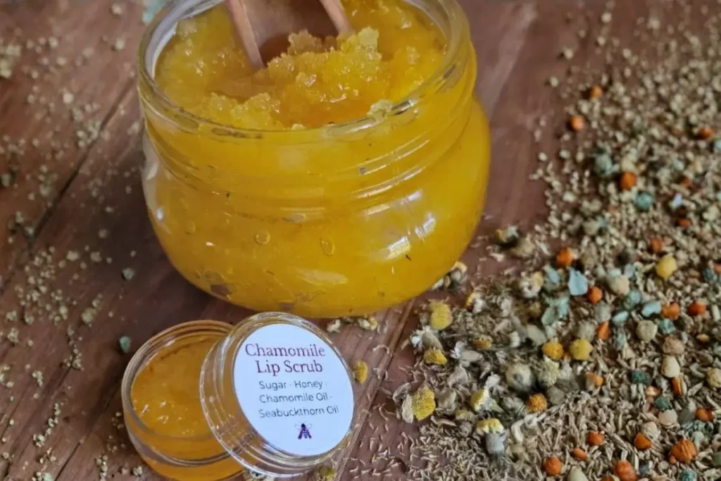 Why Every Nature Lover Needs A Lip Scrub (And A Little Self-Care In A Jar) 3 Close up of lip scrub jar made with rich sea buckthorn oil