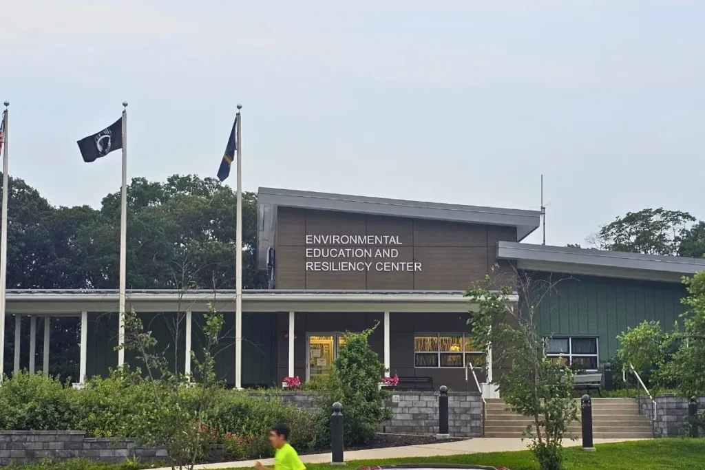 The Environmental and Resiliency Center at Hempstead Lake State Park, built as part of the Living With The Bay restoration initiative.