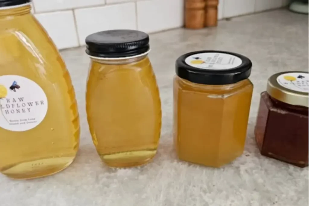 Respect The Honey 3 Four jars of honey from different seasons