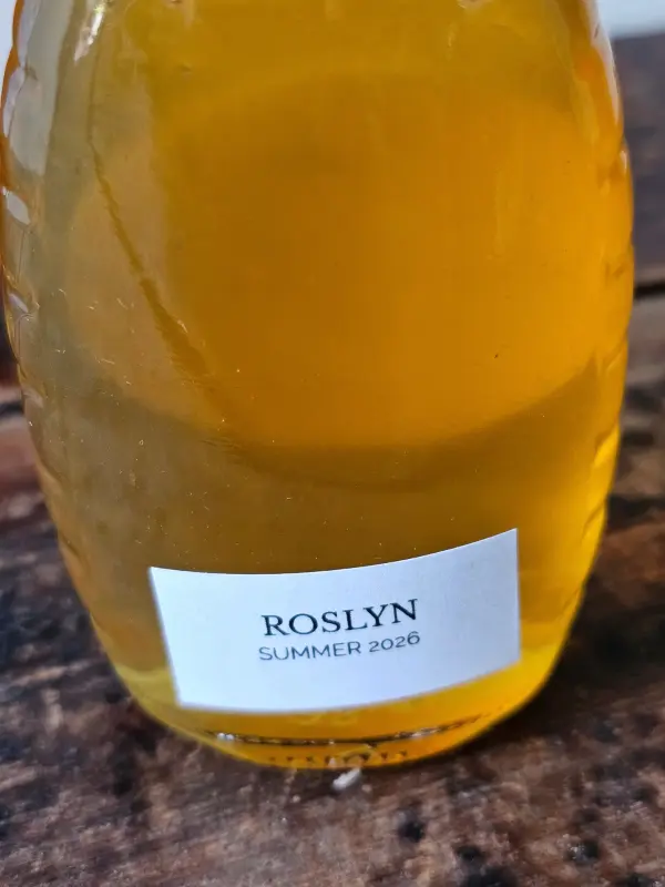 Summer 2026 honey harvest mark for Roslyn Backyard Bees